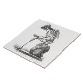 Halloween Skeleton Sitting Anatomy Tegeltje (Zijkant)