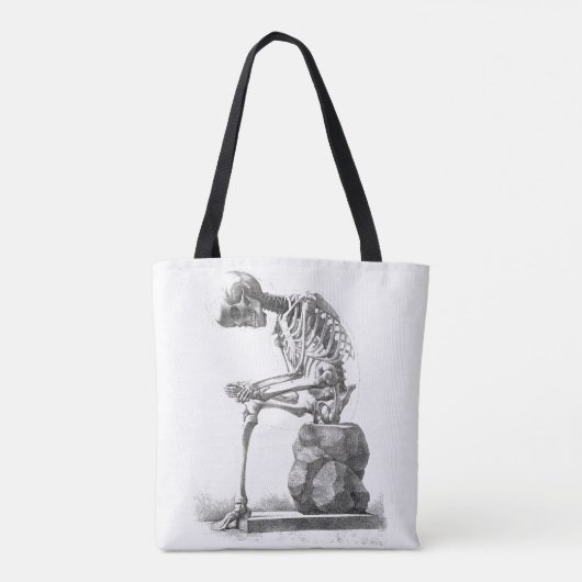 Halloween Skeleton Sitting Anatomy Tote Bag (Achterkant)