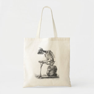 Halloween Skeleton Sitting Anatomy Tote Bag