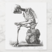 Halloween Skeleton Sitting Anatomy Wijn Etiket (Enkel label)