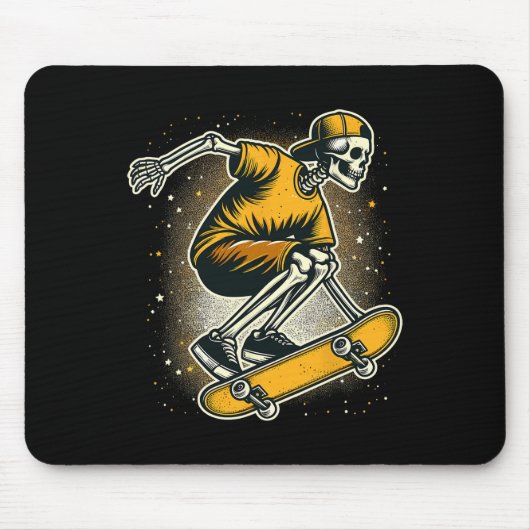 Halloween Skeleton Skater Skateboard Muismat (Voorkant)