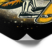 Halloween Skeleton Skater Skateboard Poster (Hoek)