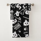 Halloween Skeleton Skull Bot Patroon Bad Handdoek (Insitu)