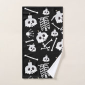 Halloween Skeleton Skull Bot Patroon Bad Handdoek (Handdoek)