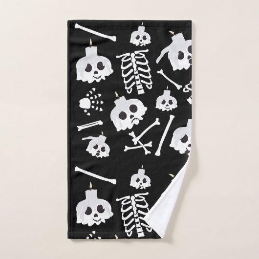 Halloween Skeleton Skull Bot Patroon Bad Handdoek (Handdoek)