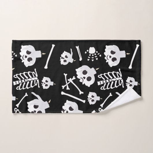 Halloween Skeleton Skull Bot Patroon Bad Handdoek (Handdoek)