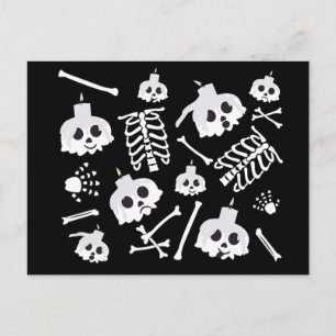 Halloween Skeleton Skull Bot Patroon Briefkaart