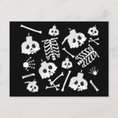 Halloween Skeleton Skull Bot Patroon Briefkaart (Voorkant)