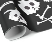 Halloween Skeleton Skull Bot Patroon Cadeaupapier (Rol Hoek)