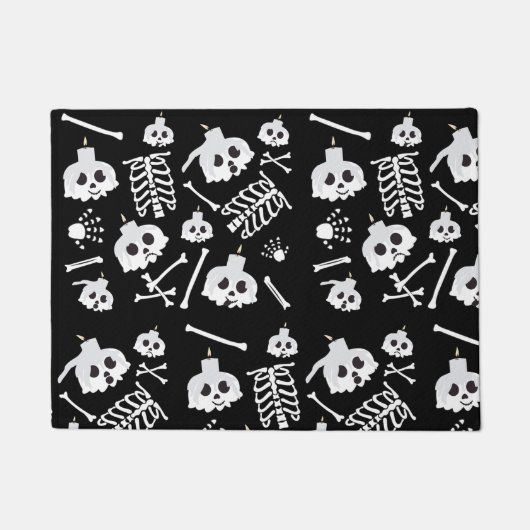 Halloween Skeleton Skull Bot Patroon Deurmat (Voorkant)
