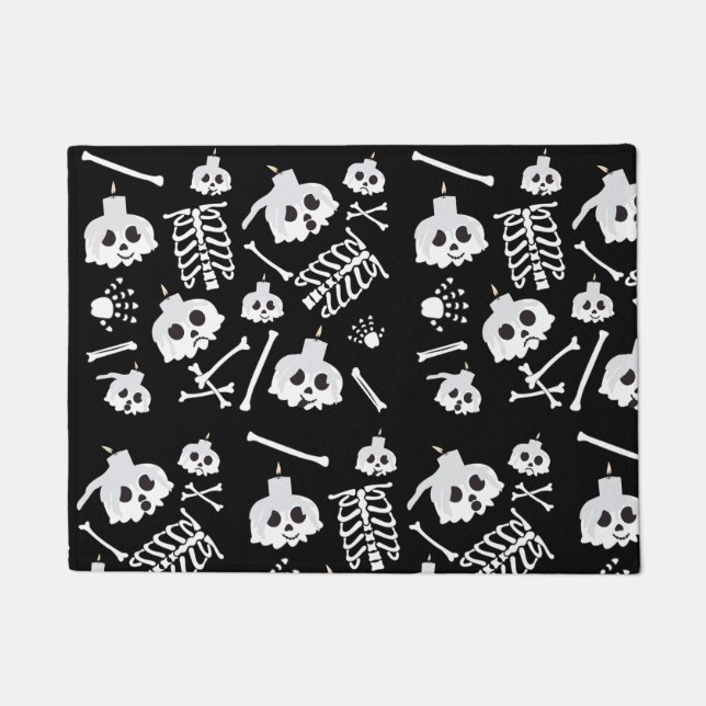 Halloween Skeleton Skull Bot Patroon Deurmat (Voorkant)