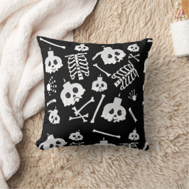 Halloween Skeleton Skull Bot Patroon Kussen
