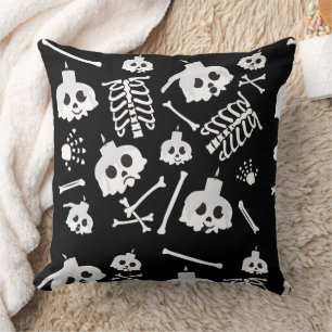 Halloween Skeleton Skull Bot Patroon Kussen