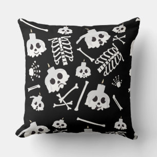 Halloween Skeleton Skull Bot Patroon Kussen