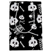 Halloween Skeleton Skull Bot Patroon Medium Cadeauzakje (Voorkant)