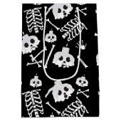 Halloween Skeleton Skull Bot Patroon Medium Cadeauzakje (Achterkant)