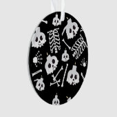 Halloween Skeleton Skull Bot Patroon Ornament (voorkant)