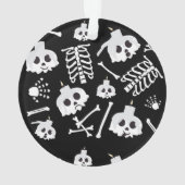 Halloween Skeleton Skull Bot Patroon Ornament (achterkant)