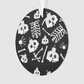 Halloween Skeleton Skull Bot Patroon Ornament (voorkant)