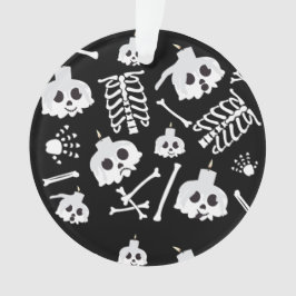 Halloween Skeleton Skull Bot Patroon Ornament