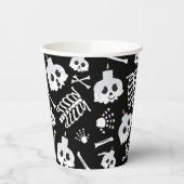 Halloween Skeleton Skull Bot Patroon Papieren Bekers (Links)