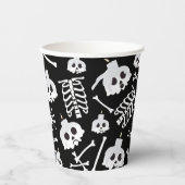 Halloween Skeleton Skull Bot Patroon Papieren Bekers (Voorkant)