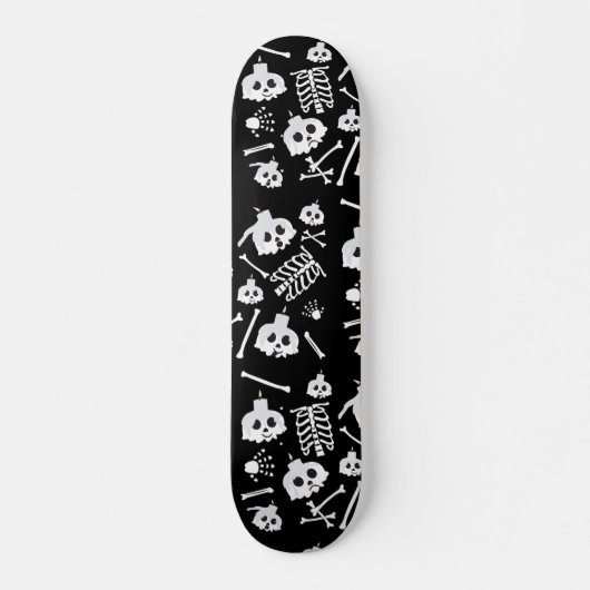 Halloween Skeleton Skull Bot Patroon Persoonlijk Skateboard (Voorkant)