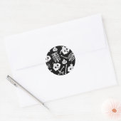 Halloween Skeleton Skull Bot Patroon Ronde Sticker (Envelop)