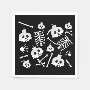 Halloween Skeleton Skull Bot Patroon Servet