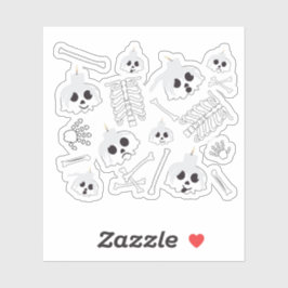 Halloween Skeleton Skull Bot Patroon Sticker