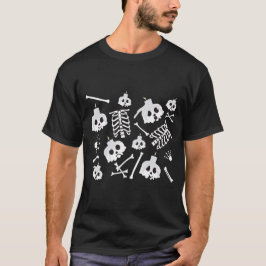 Halloween Skeleton Skull Bot Patroon T-shirt