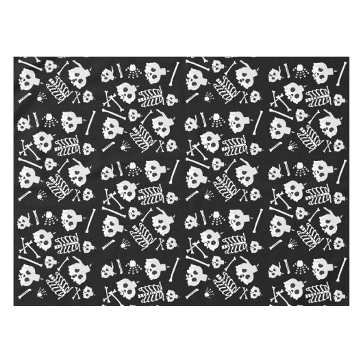 Halloween Skeleton Skull Bot Patroon Tafelkleed (Voorkant (Horizontaal))