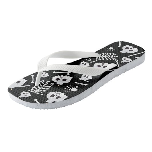 Halloween Skeleton Skull Bot Patroon Teenslippers (Schuin)