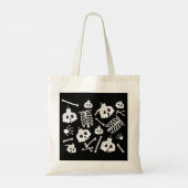 Halloween Skeleton Skull Bot Patroon Tote Bag (Achterkant)