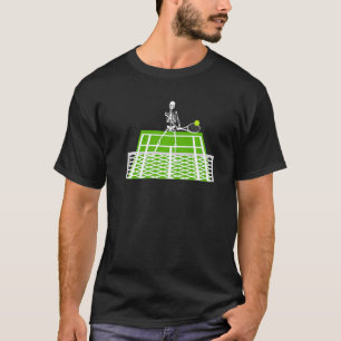 Halloween Skeleton Skull Speling Tennis Sport Racq T-shirt