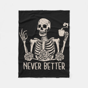 Halloween Skeleton Skull Vrouwen Drink koffie Nev Fleece Deken