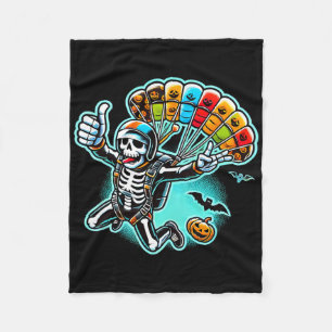Halloween Skeleton Skydiving Fleece Deken