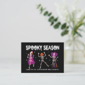 Halloween Skeleton Small business dank u Visitekaartje (Staand voorkant)