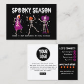 Halloween Skeleton Small business dank u Visitekaartje (Voorkant / Achterkant)