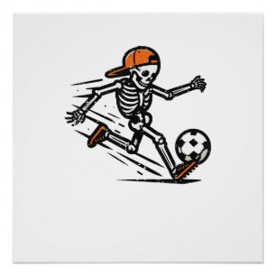 Halloween Skeleton Soccer Football Kostuum Mannen Perfect Poster