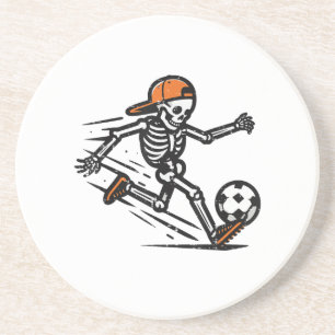 Halloween Skeleton Soccer Football Kostuum Mannen  Zandsteen Onderzetter