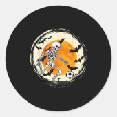 Halloween Skeleton Soccer Funny Football Costume M Ronde Sticker (Voorkant)