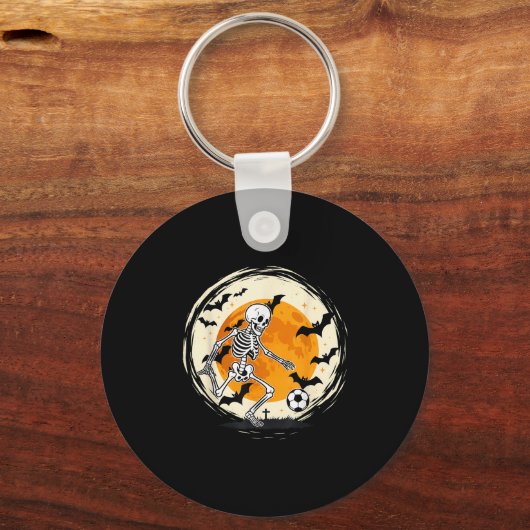 Halloween Skeleton Soccer Funny Football Costume M Sleutelhanger (Voorkant)
