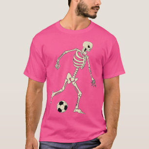Halloween Skeleton Soccer Player Ball Team Sport T-shirt
