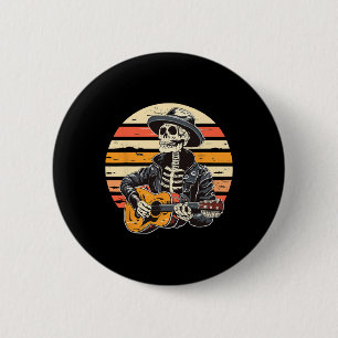 Halloween Skeleton spelen gitaar Rock and Roll ND Ronde Button 5,7 Cm