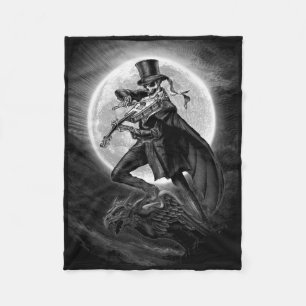 Halloween Skeleton Spelen Viool - Rock and Roll Fleece Deken