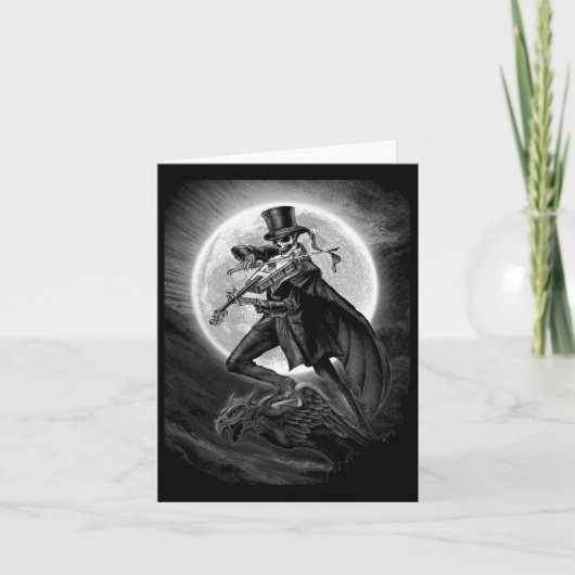 Halloween Skeleton Spelen Viool - Rock and Roll Kaart (Voorkant)