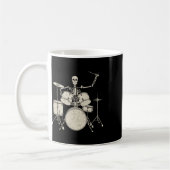 Halloween Skeleton Speling Drum Cute Funny Drums G Koffiemok (Links)