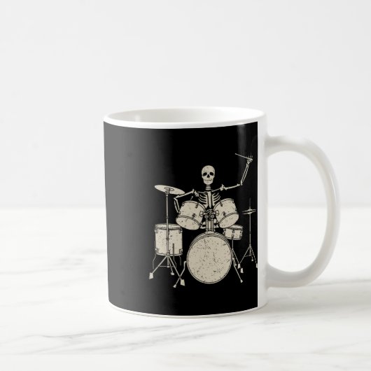 Halloween Skeleton Speling Drum Cute Funny Drums G Koffiemok (Rechts)