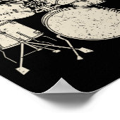 Halloween Skeleton Speling Drum Cute Funny Drums G Poster (Hoek)